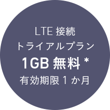 LTE接続トライアルプラン1GB無料有効期限1か月