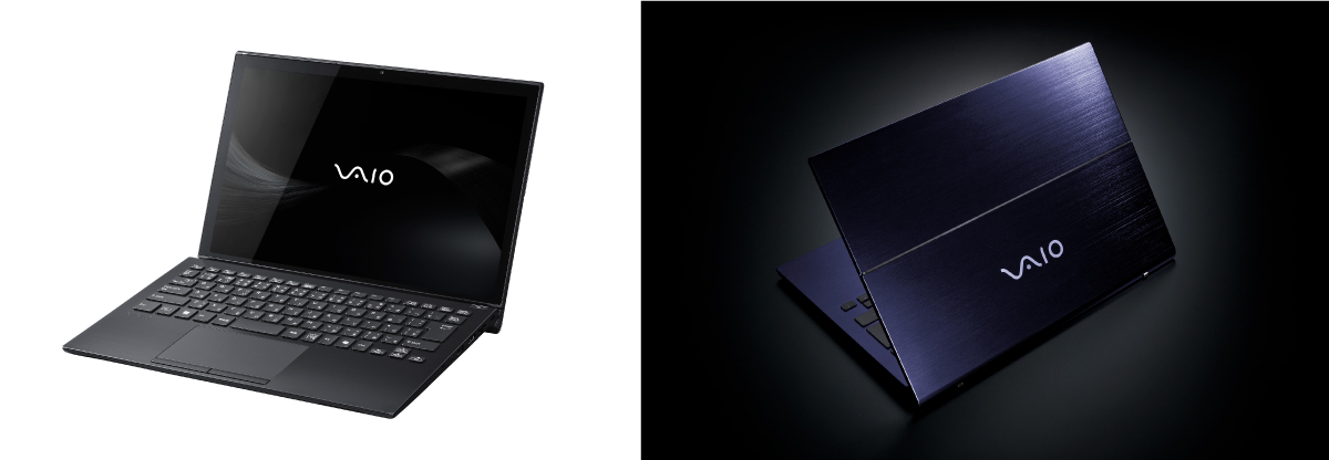 (左)法人向け「VAIO T work」(ファインブラック)、(右)個人向け「VAIO T|勝色特別仕様」(勝色)